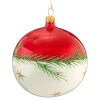 * Tree Baubles And Set Offers|Glass Bauble Red-White With Twig And Stars, 10 Cm