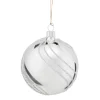 * Tree Baubles And Set Offers|Glass Bauble Silver With Glitter Decor, 8 Cm