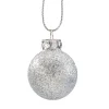 * Tree Baubles And Set Offers|Glass Bauble Silver With Glitter, 3Cm