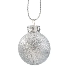 * Tree Baubles And Set Offers|Glass Bauble Silver With Glitter, 3Cm