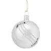 * Tree Baubles And Set Offers|Glass Bauble Silver With Glitter Decor, 6 Cm