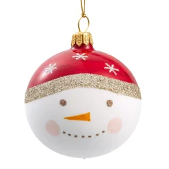 * Tree Baubles And Set Offers|Glass Bauble Snowman, 7 Cm
