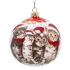 * Tree Baubles And Set Offers|Glass Bauble White Christmas Cats, 10 Cm