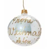 * Tree Baubles And Set Offers|Glass Bauble White "Merry Christmas", 8 Cm