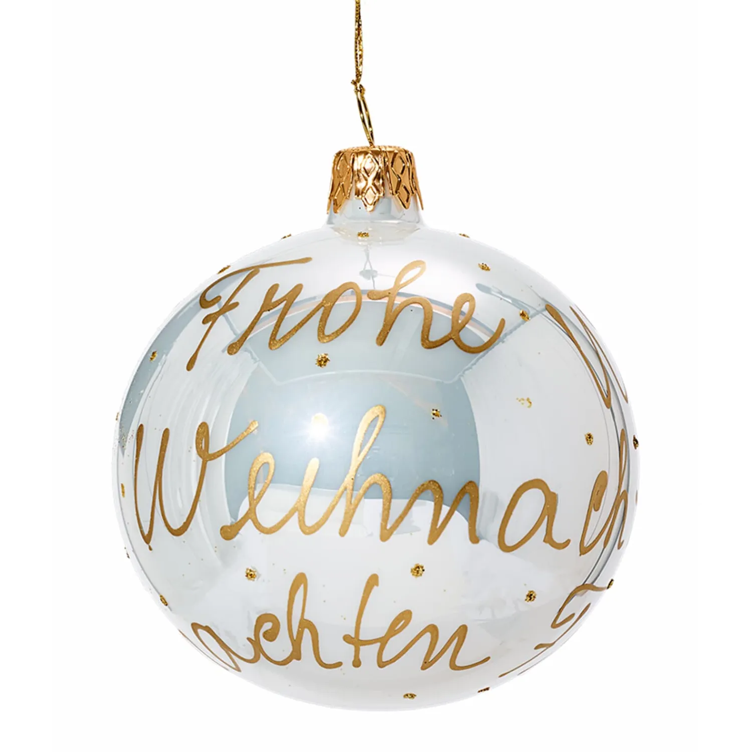* Tree Baubles And Set Offers|Glass Bauble White "Merry Christmas", 8 Cm