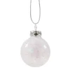 * Tree Baubles And Set Offers|Glass Bauble White With Silver Glimmer, 3 Cm