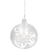 * Tree Baubles And Set Offers|Glass Bauble With White Flakes, 7 Cm