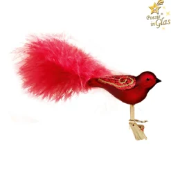 Poesie in Glas Glass Tree Decorations|Glass Bird, Bordeaux