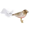 Poesie in Glas Glass Tree Decorations|Glass Bird Brown-Silver