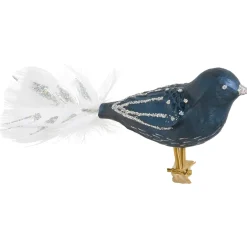 Poesie in Glas Glass Tree Decorations|Glass Bird Dark Blue