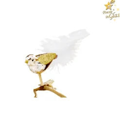 Poesie in Glas Glass Tree Decorations|Glass Bird, Gold