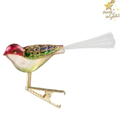 Poesie in Glas Glass Tree Decorations|Glass Bird Gold-Multicolored