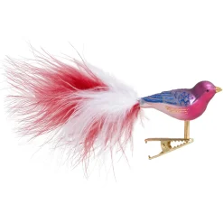Poesie in Glas Glass Tree Decorations|Glass Bird Pink-Purple