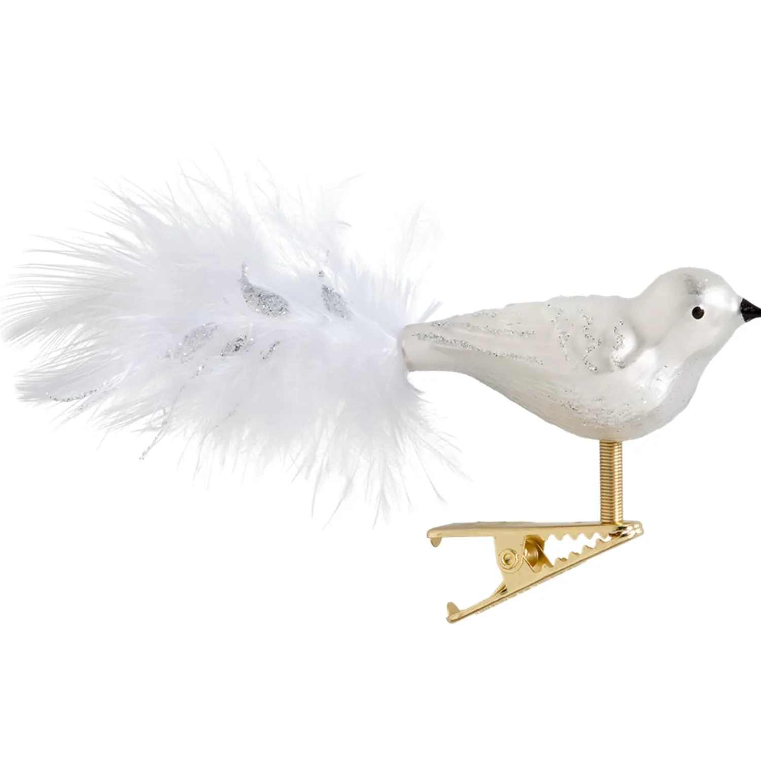 Poesie in Glas Glass Tree Decorations|Glass Bird White-Silver