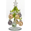 * Decorative Figurines|Green Glass Tree With Golden Baubles