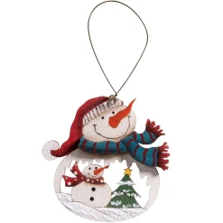 * Wood Tree Decorations|Hanging Ornament Snowman