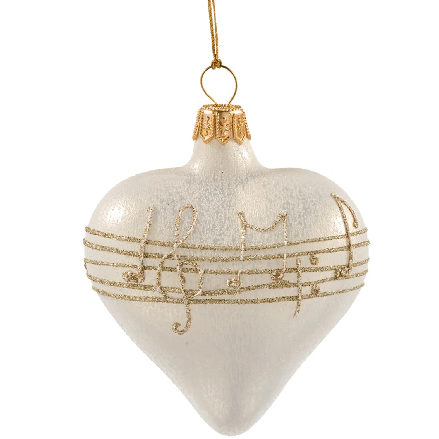 * Tree Baubles And Set Offers|Heart Creme Colored With Musical Notes