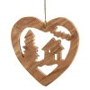 * Olive Wood Tree Decorations|Heart Forest Scene, Olive Wood