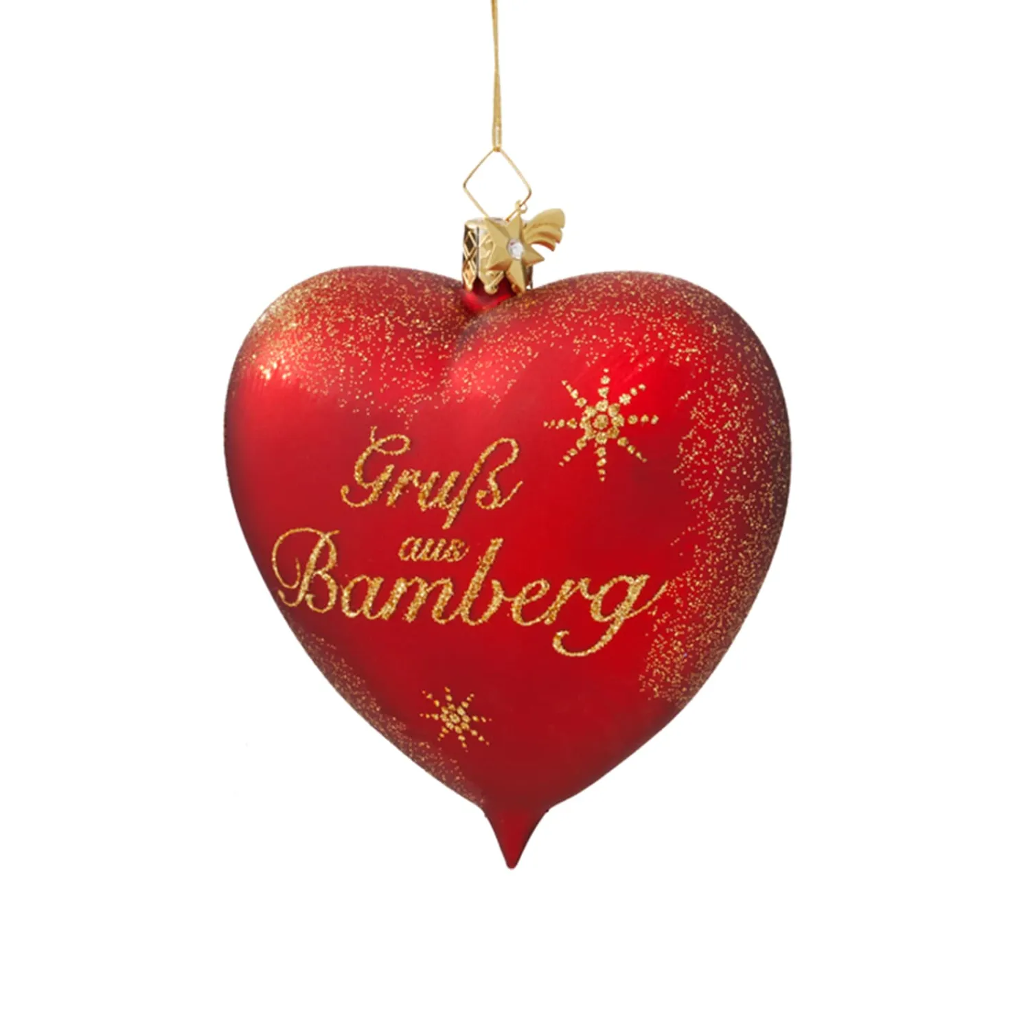 Poesie in Glas Bavaria Souvenirs|Heart Glass Ornament "Grus Aus Bamberg"