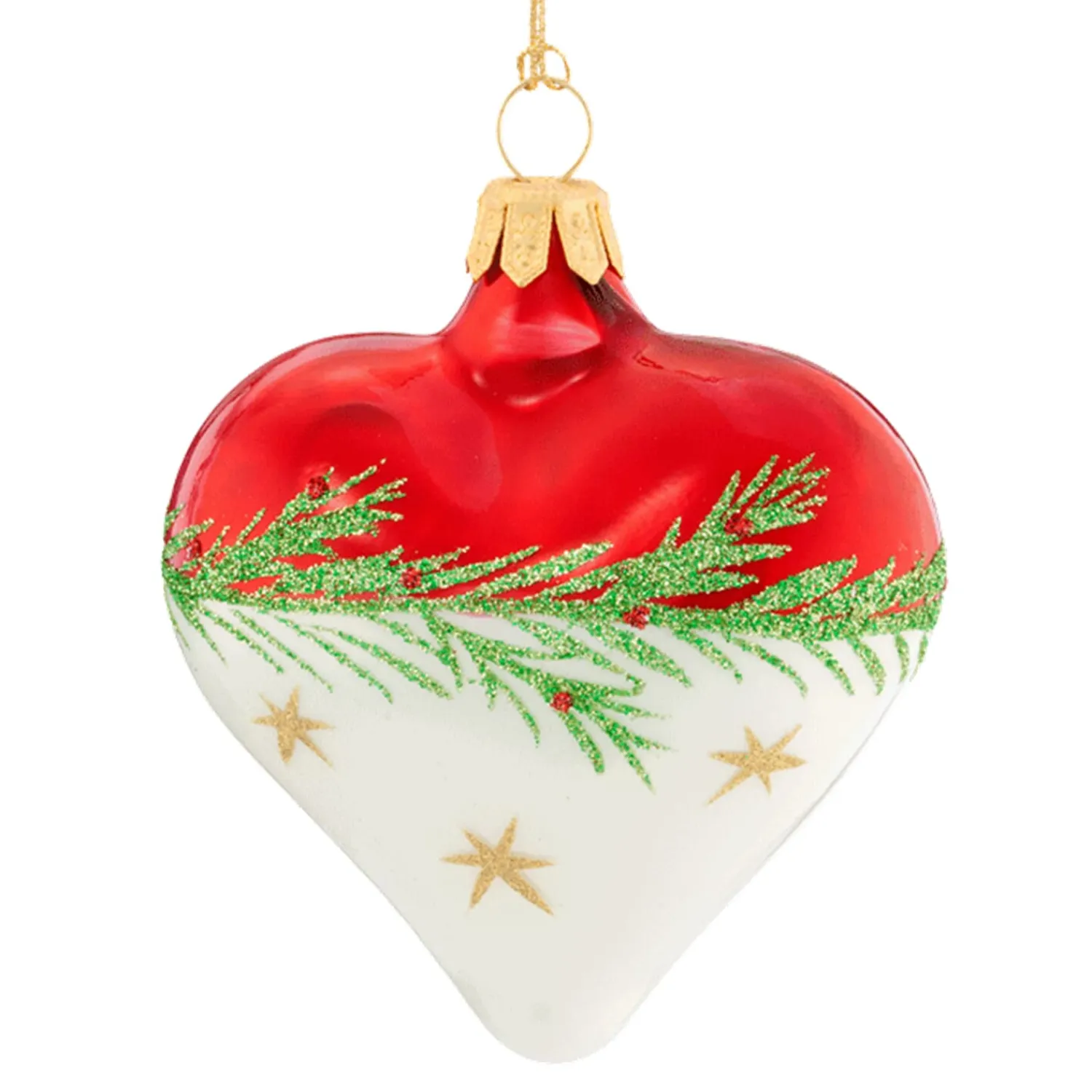 * Tree Baubles And Set Offers|Heart Red-White With Twig And Stars