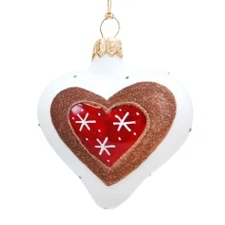 * Tree Baubles And Set Offers|Heart White With Gingerbread Heart