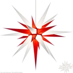 Herrnhuter Sterne Stars|Herrnhuter Paper Star, White/Red, 31.5Inch