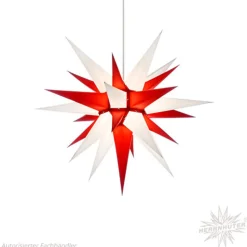 Herrnhuter Sterne Stars|Herrnhuter Paper Star, White/Red, 23.6Inch