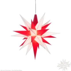 Herrnhuter Sterne Stars|Herrnhuter Paper Star, White/Red, 15.75Inch