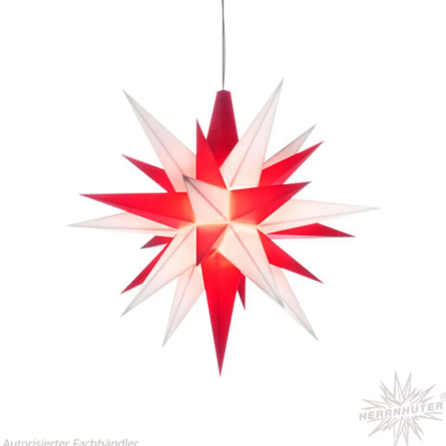 Herrnhuter Sterne Stars|Herrnhuter Paper Star, White/Red, 15.75Inch