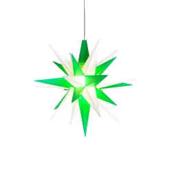 Herrnhuter Sterne Stars|Herrnhuter Star Green/White, 5.12Inch, Plastic, Incl.Led