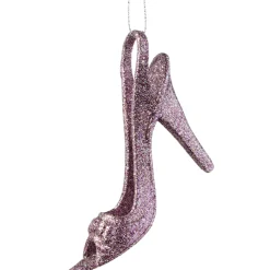 * Plastic Tree Decorations|High Heels, Dusty Pink With Glitter