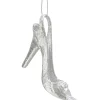 * Plastic Tree Decorations|High Heels, Silver With Glitter