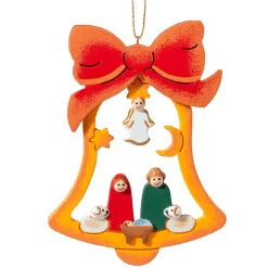 * Wood Tree Decorations|Holy Family In Bell