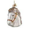 Poesie in Glas Glass Tree Decorations|Horse Head White