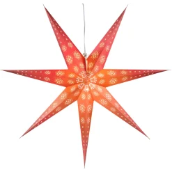 KONSTSMIDE Stars|Illuminated Paper Star For Hanging Up, Red, 78 Cm