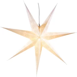 KONSTSMIDE Stars|Illuminated Paper Star, White, For Hanging Up, 78 Cm