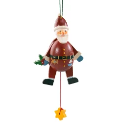 * Wood Tree Decorations|Jumping Jack Santa Claus Round