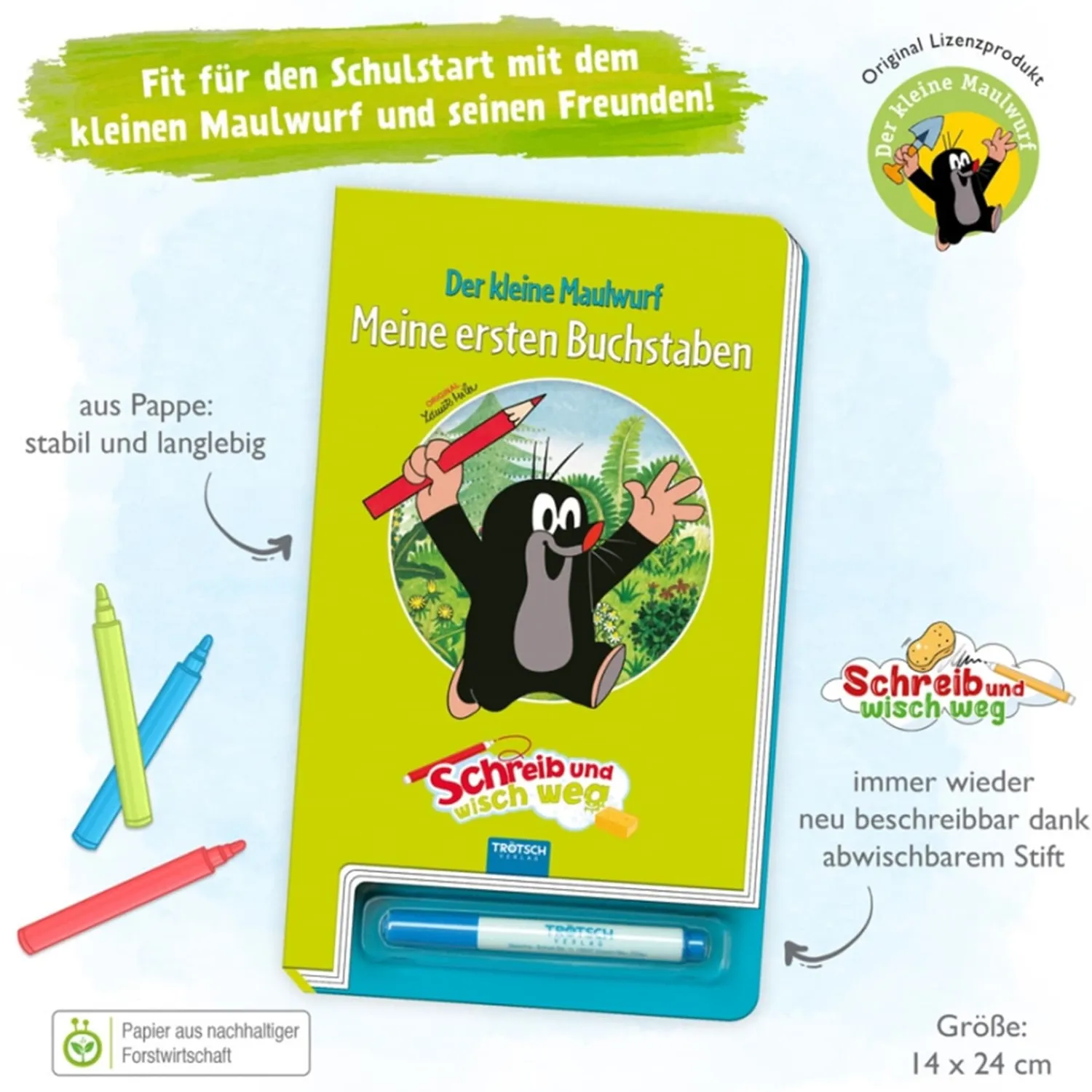 Trötsch Verlag Toys|Learning Booklet "The Little Mole" Letters