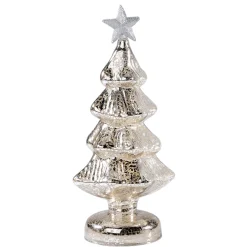 * Decorative Figurines|Led Glass Christmas Tree, Silver