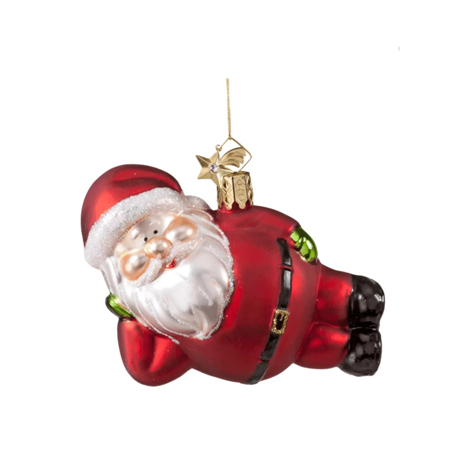 Poesie in Glas Glass Tree Decorations|Lying Santa Claus
