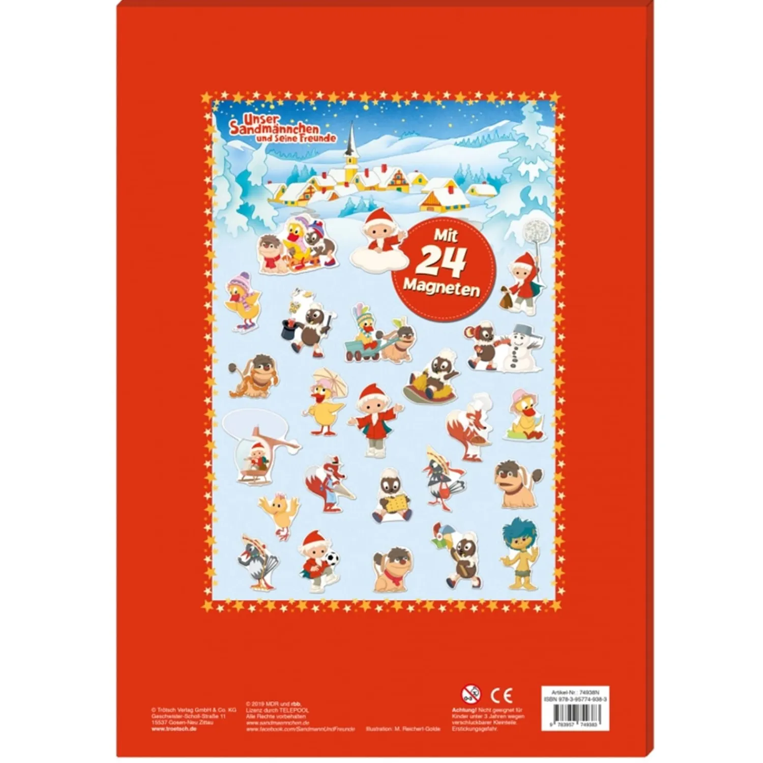 Trötsch Verlag Sandmannchen And His Friends|Magnet Advent Calendar "Sandman"