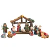 * Nativity Scenes|Mini-Nativity Crib Stable, 11 Pieces