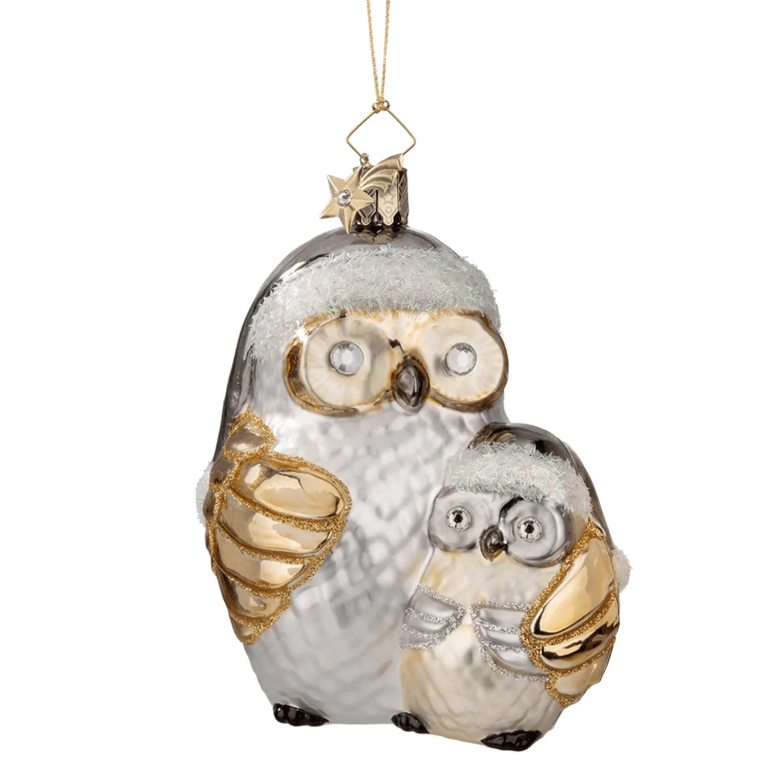 Poesie in Glas Glass Tree Decorations|Mother Owl With Child