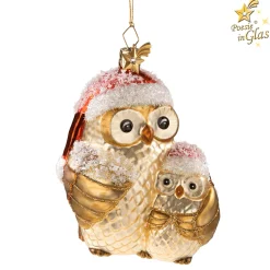 Poesie in Glas Glass Tree Decorations|Mother Owl With Child