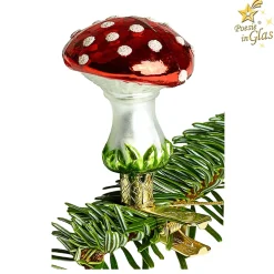 Poesie in Glas Glass Tree Decorations|Mushroom With Clip (5Cm)