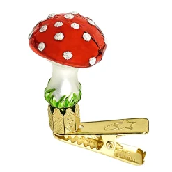 Poesie in Glas Glass Tree Decorations|Mushroom With Clip, Small (3,5Cm)
