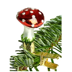 Poesie in Glas Glass Tree Decorations|Mushroom With Clip, Small (3,5Cm)