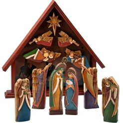 * Nativity Scenes|Nativity Crib House "Holy Family" With 11 Figurines