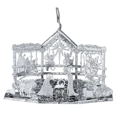 * Brass Tree Decorations|Nativity Scene, Silver