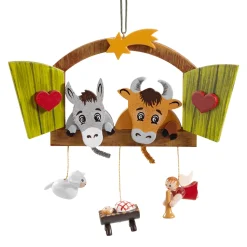 * Wood Tree Decorations|Nativity Window